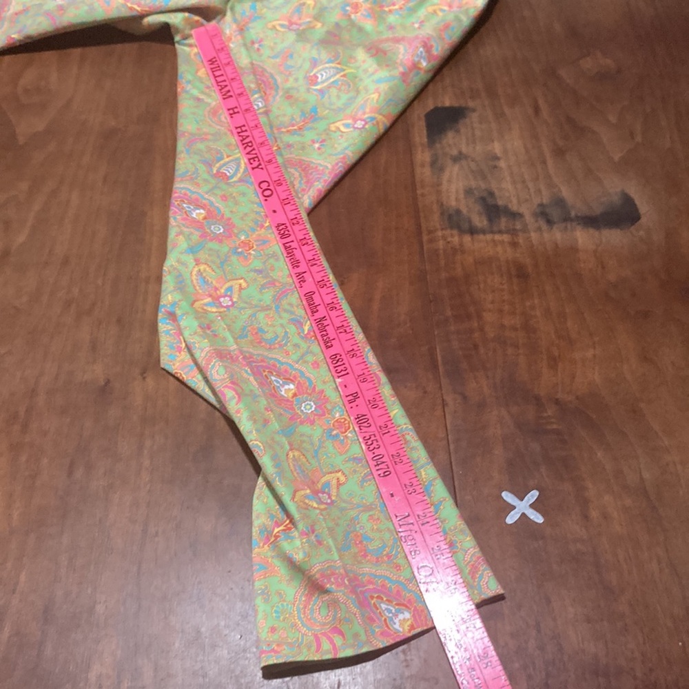 Lauren Ralph Lauren lime green pink paisley pants 4P - Picture 8 of 9